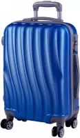 Cabine trolley koffer met zwenkwielen 33 liter inhoud - kleur blauw - Handbagage reiskoffer - Formaat: 38 X 23 X 55 Cm
