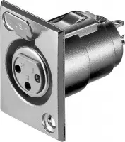 Electrovision XLR 3-pins (v) inbouw connector / grijs
