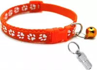 Verstelbare kat halsband met adreskoker orange