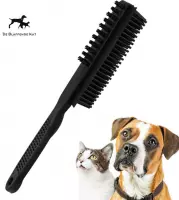 De Blaffende Kat 3 in 1 Dierenborstel - Haarverwijderaar voor huidieren - Hondenborstel kort haar en lang haar - Kattenborstel - Kattenkam - Hondenkam - Zwart