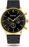 Elysian - Horloges voor Mannen - Goud Schakelband - Waterdicht - Krasvrij Saffier - 43mm