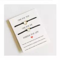 Akyol Vriendschapsarmband - BFF - vrienden - relatie armband - hanger hartje - 2 stuks - bff armband - vriendschaps armband - meiden armband - geluks armband