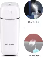 Lucy's Living SIEL Luchtbevochtiger + LED + Ventilator - 6 x 6 x 16 cm - 180 ml - gezondheid - planten - aroma - humidifier - nachtrust - slapen - woonkamer - slaapkamer - kinderka