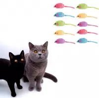 Make Me Purr Fluffy Muizen - Kattenspeeltjes - Kattenspeelgoed - Speelgoed voor Katten - Kat Speeltje Muis - Kitten Speeltjes Muisjes - 10 Stuks