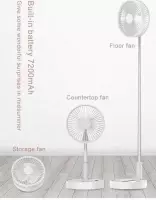 Airoo Opvouwbare ventilator- oplaadbare ventilator- draadloze ventilator- in hoogte verstelbare VENTILATOR