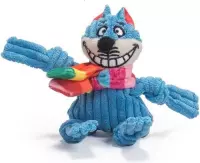 HuggleHounds Rainbow Cheshire Cat Knottie™– Sterke Hondenknuffel met Tuffut Technology® - Machine wasbaar - XS/S/L - Knottie Cat - XS