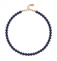 ARLIZI 1168 Parelketting - Dames - 925 Zilver Roséverguld - 44 cm - 8 mm - Blauw