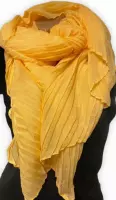 Geribbelde Dunne Dames Sjaal - Geel - 185 x 80 cm (5406)