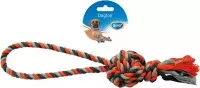 Duvo+ Knoop katoen dummy bal Grijs/oranje 35cm