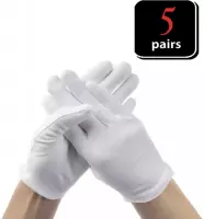 10 Stuks Witte katoenen Handschoen, 5 paar Witte katoenen Handschoen – 10PCS White Gloves 5 Pairs Soft Cotton Gloves Coin Jewelry Silver Inspection Gloves Stretchable Lining Glove