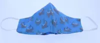 Mondkapje wasbaar katoen - Blauw Dolfijnen