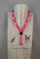 Keramische Halsband (dé natuurlijke teken bestrijding) Reflecterend neon roze maat S