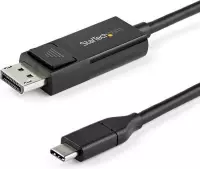 StarTech.com 6ft (2m) USB C to DisplayPort 1.2 Cable 4K 60Hz - Bidirectional DP to USB-C or USB-C to DP Reversible Video Adapter Cable - HBR2/HDR - USB Type C/TB3 Monitor Cable (CDP2DP2MBD)