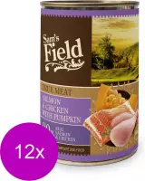 Sam's Field Blik True Meat - Kip&Zalm&Pompoen - Hondenvoer - 12 x  400 g