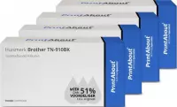 PrintAbout huismerk Toner TN-910 4-kleuren Voordeelbundel Extra hoge capaciteit geschikt voor Brother