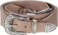 Cowboy Brown - Tashengsel - Tassenband - Tassenriem - Bagbelt - Kunstleer - Lengte 1.20 cm - Bruin - Zilverkleurig