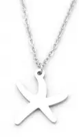 Ketting met Zeester - RVS - Lengte verstelbaar 40-45 cm - Zilverkleurig