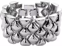 Behave® Armband - Dames - Zilver kleur - Schakelarmband - Verstelbaar van 15,5cm t/m 17cm