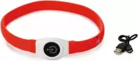 Beeztees Safety Gear Glowy - Halsband Hond - Rood - 65x2,5 cm