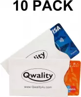 RFID Betaalpas Houders 10 PACK - Creditcard Bescherming - Anti Skim Pasjeshouders - Kaarthouder Sleeves - Cardprotector Sleeve - Beschermhoesje tegen broekzak scammen - Qwality4u