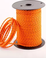 Stoffen kabel oranje Verdraaid 3x0.75mm 10 meter