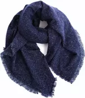 Emilie Scarves dames winter sjaal vierkant - Donkerblauw