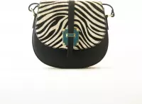 Kosmeoo Bags Dames Crossbodytas Leer Zwart Zebraprint