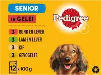 Pedigree Senior in Gelei Honden Natvoer - Vlees en gevogelte in Gelei - 48 x 100 gr