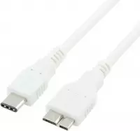USB Micro B naar USB-C kabel - USB3.1 Gen 1 - tot 2A / wit - 1 meter