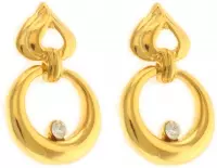 Behave Dames oorbellen goud-kleur hangers rond 3 cm