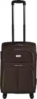 SB Travelbags Handbagage stoffen koffer 55cm 4 wielen trolley - Bruin