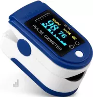 Hartslag meter- Vinger Clip- Oximeter- -Siliconen - Hartslag -Oxymetrie- Hartslag -Monitoring- Meten -TFU-Media -Bloed- Zuurstofgehalte-Blauw