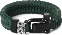 Musthef Rebel Dark Green skull mannen armband