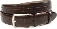 JV Belts Vrijetijdsriem heren bruin - heren riem - 3.2 cm breed - Bruin - Echt Leer - Taille: 115cm - Totale lengte riem: 130cm